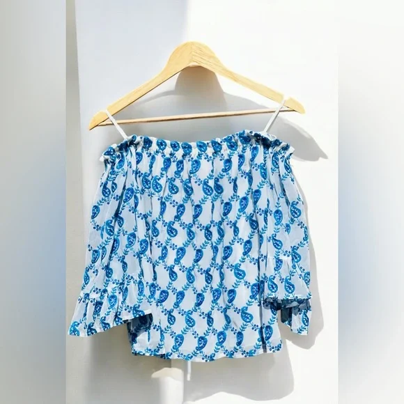 Lily Pulitzer Alva Top Baha Blue Paisley